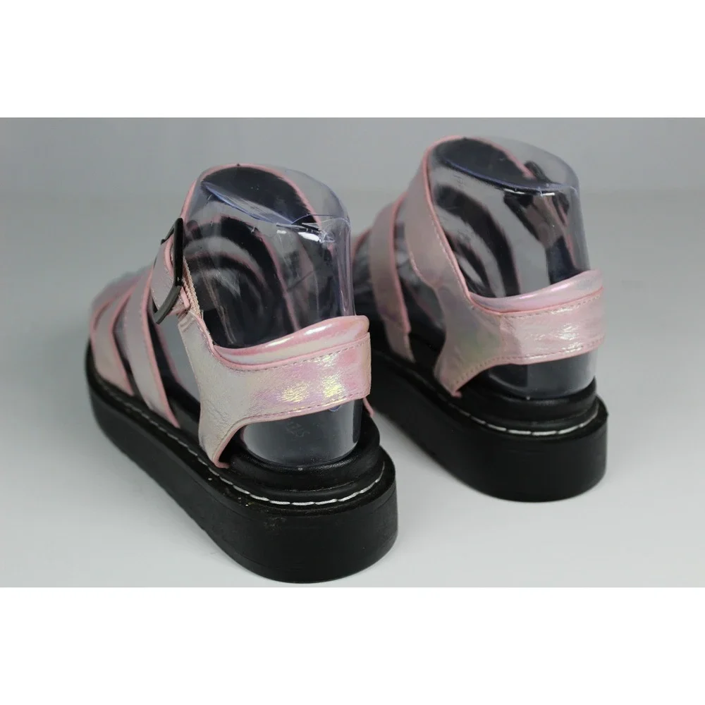 Steve Madden Kids Pink Iridescent Strappy Platform Sandals Size 2